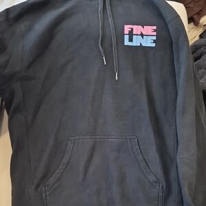 Black Hoodie with Fine Line Logo